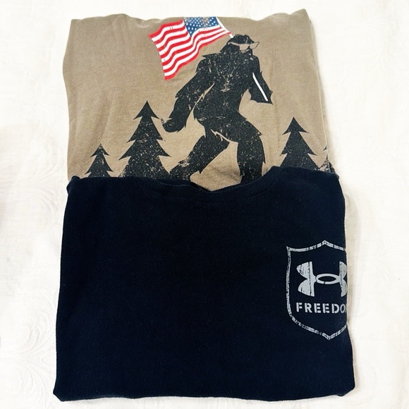 PATRIOTIC Tees Bundle Of 2 Under Armour & Ninelineapparel Size XL - Picture 1 of 6